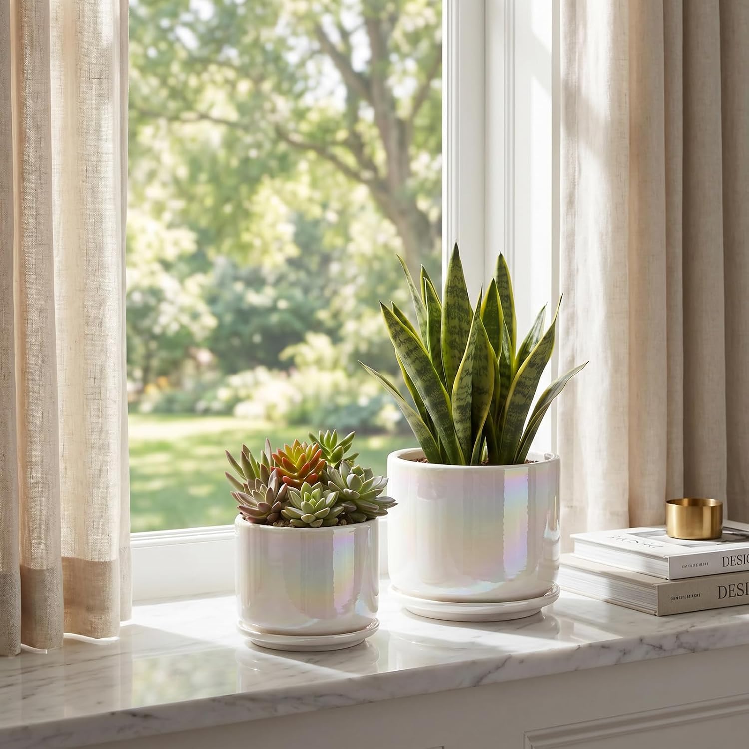 EFISPSS Plant Pots, 4+5+6 Inch Pots for Indoor Plants,Ceramic Planter Pot with Drainage Hole,Flower Pots for Succulent