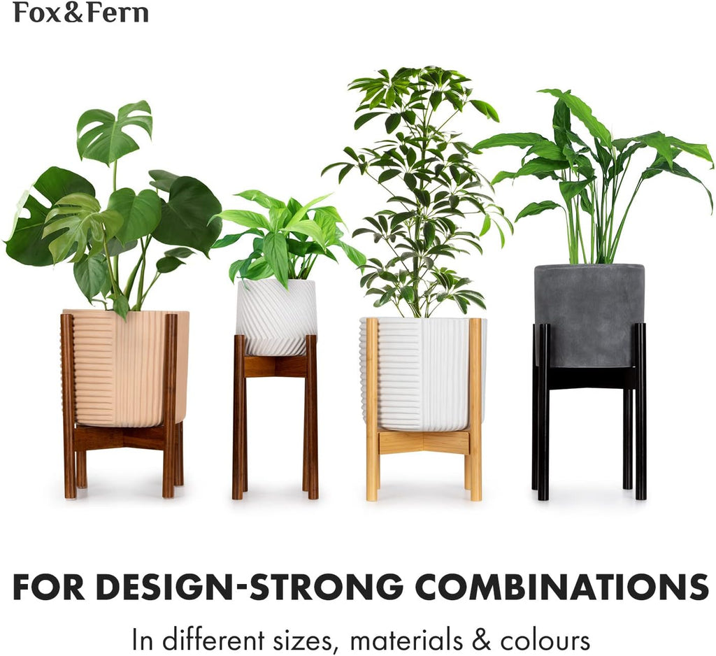 Fox & Fern Large Planter for Indoor or Outdoor, Matte Black, 14.6 Inch | UV & Frost Resistant, 70% Lighter than