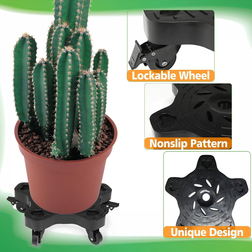 2Packs 14in Plant Caddy with Wheels - 14inch Indoor Outdoor Plant Stand No Assembly Required Flowerpot Down Under Plant