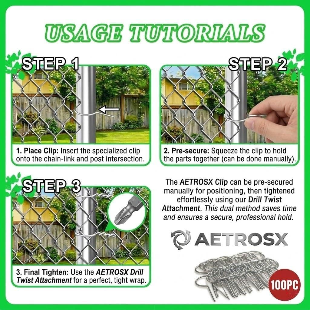 Premium Heavy Duty Round T Post Clips 100 Pack Galvanized Grade Steel Ties 11 Gauge for Wire Strong Hold Won’t Time