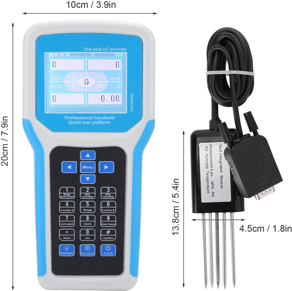 Soil Tester, 7-in-1 2.8in LCD Display High Sensitivity Handheld Soil PH Meter Kit Soil Temperature Humidity