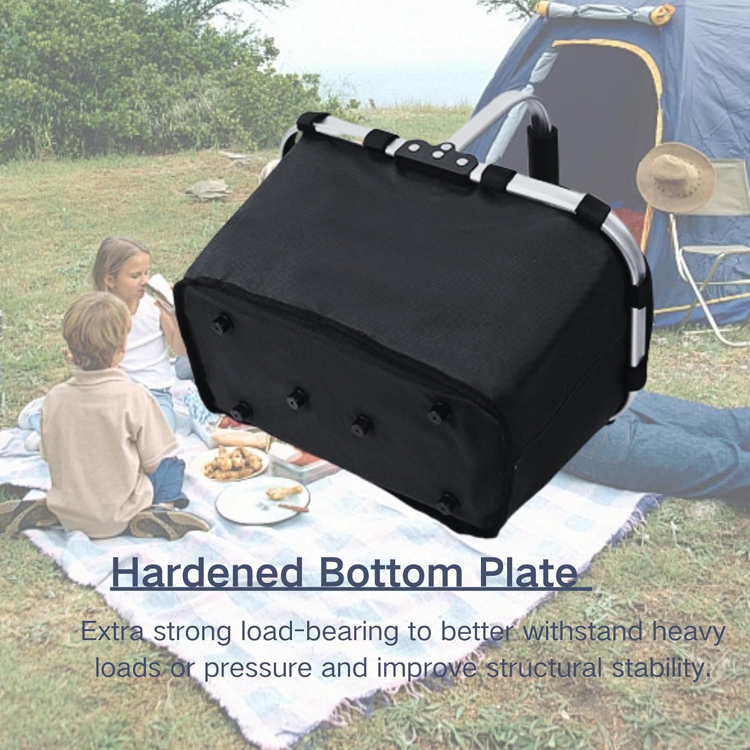 2 Pcs Large Insulated Picnic Basket, 30L Collapsible Cooler Bag Foldable Grocery Bag Market Basket Picnic Basket for