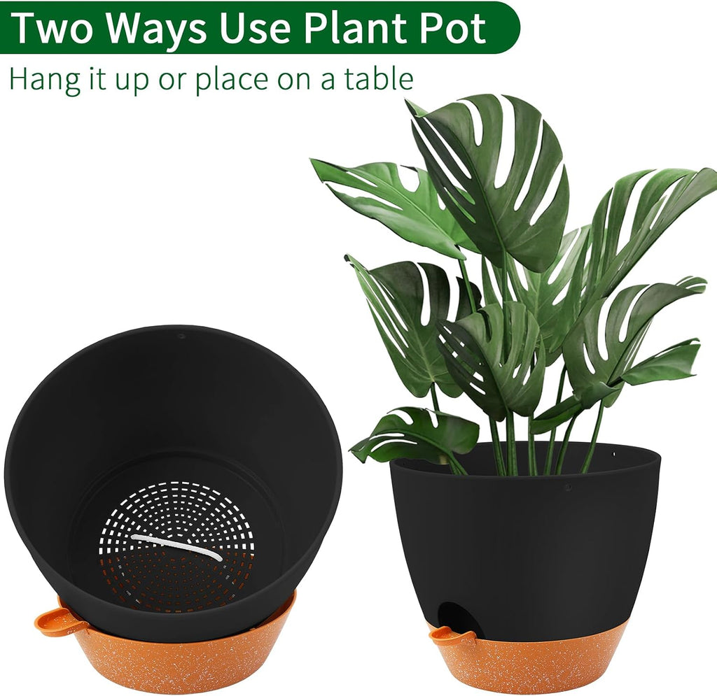 Large Hanging Planter, 12 inch Hanging planters for Indoor. Outdoor Plants, Self Watering Plant Pot, Plant Hanger