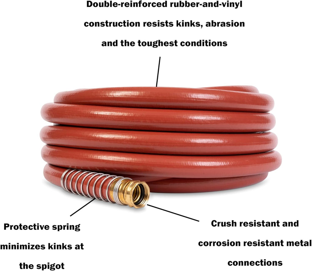 Gilmour Pro Commercial 3/4" x 50' Heavy Duty Water Hose, Durable and Kink Resistant 50 ft Garden Hose | 400 PSI burst