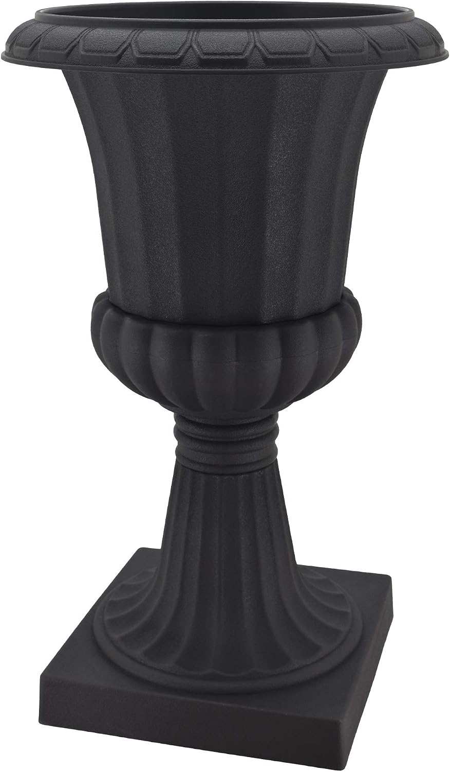 Arcadia Garden Products Plastic Garden Pedestal Urn, Set of 2 Classic Decorative Garden Pot Planter for Indoor and