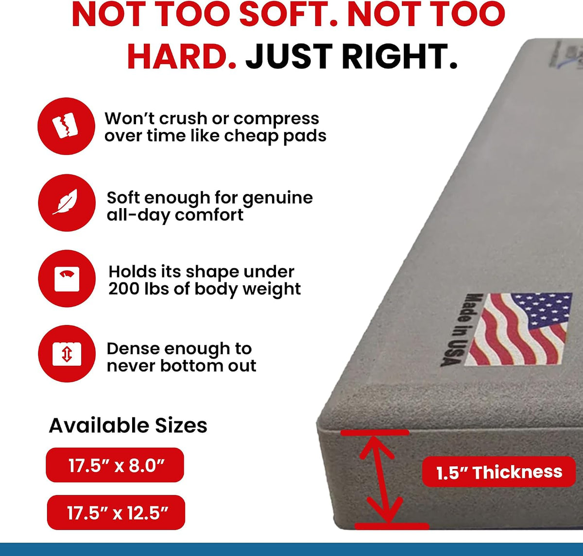 Aquamentor Kneeling Pad - Made in The USA - Firm, Durable and Thick Garden or Mechanics Foam Kneeling Pad, Great for