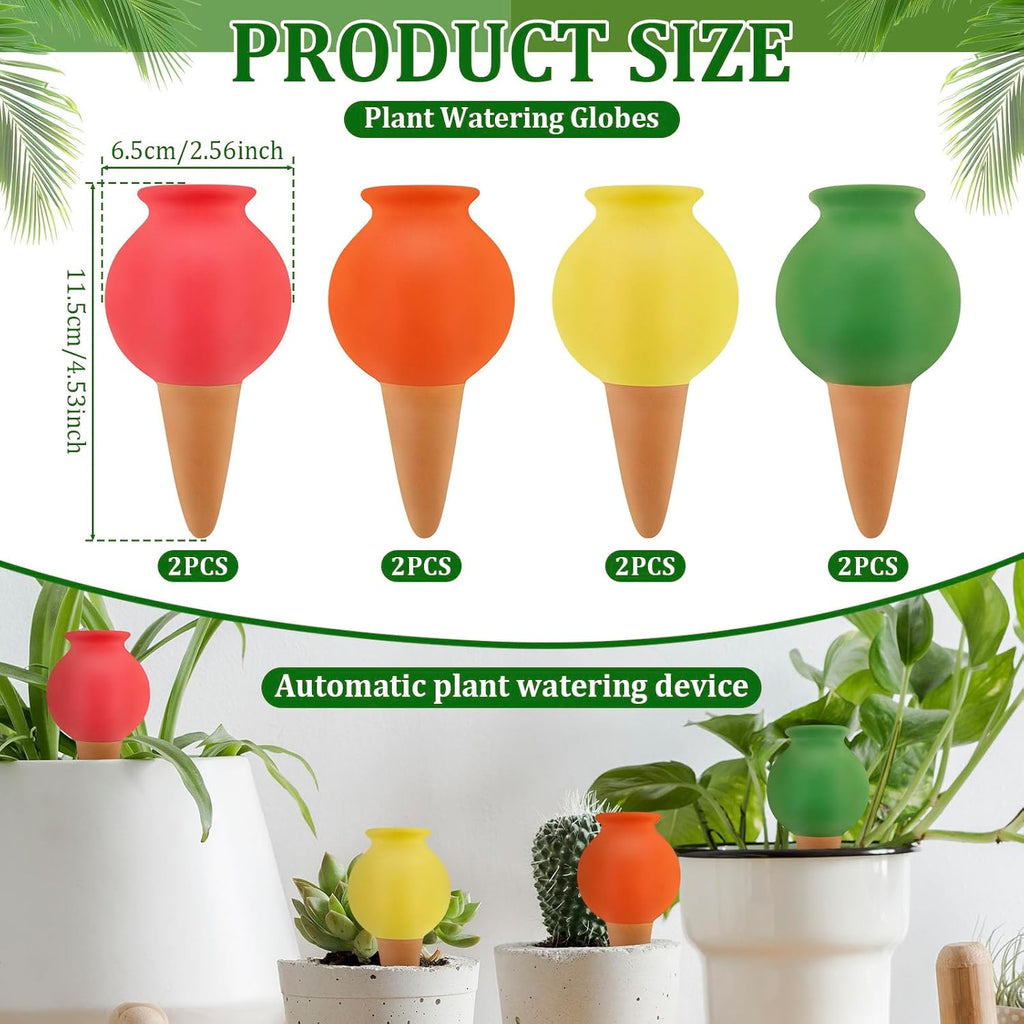 8PCS Terracotta Watering Spikes, Self Watering Planter Insert Irrigation Dripper, Automatic Watering Devices, Watering