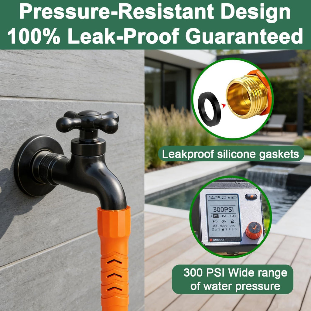50Ft Ultra Lightweight Garden Hose, Flexible Water Hose, 10 Function Nozzle,Leak-Proof,Swivel Handle Non-Slip, Non-Kink