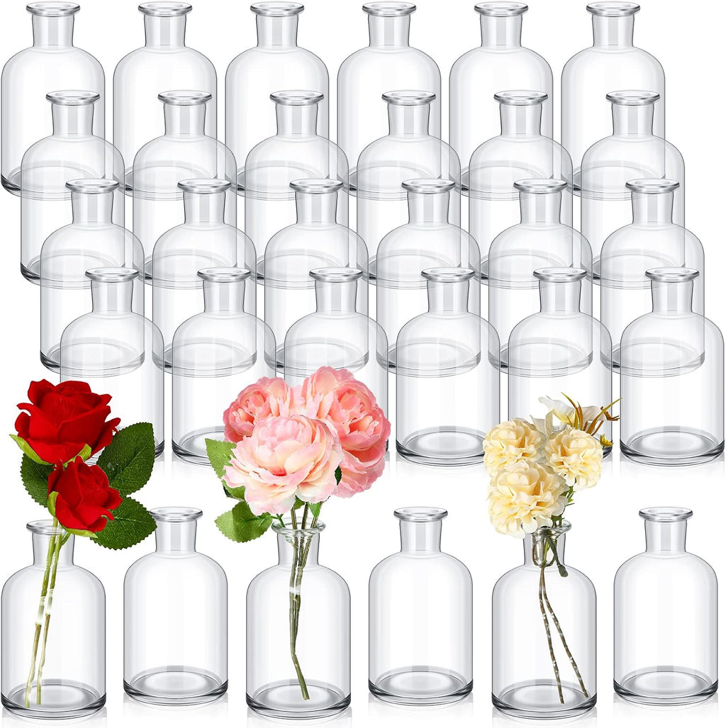 Kingrol 12 Pack 4 Inch Square Clear Acrylic Vases, Shatter-Resistant PET Plastic Centerpiece Vases for Weddings, Events, Table Decor