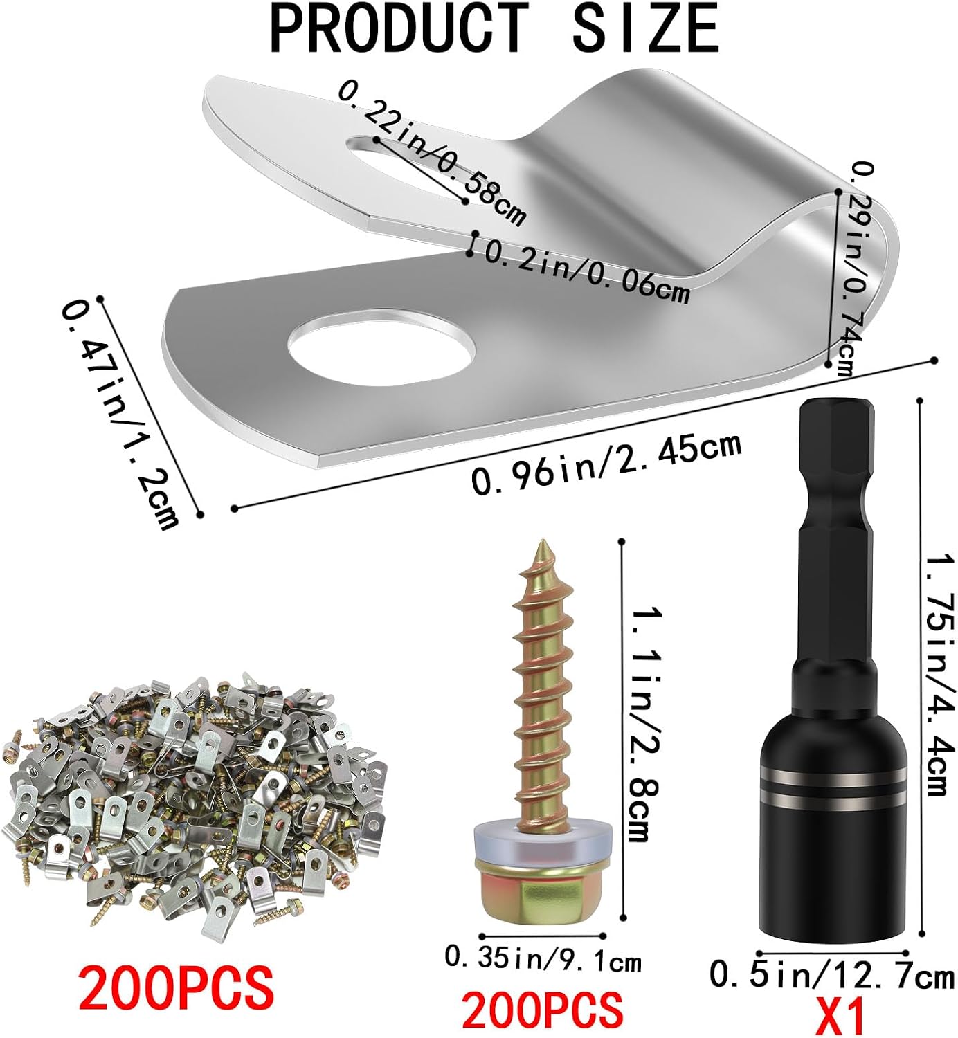200 PCS T304 Stainless Steel Wire Fence Clips, Fasteners Post Screw with Wire Fixer, Agricultural Fencing Fence Wire