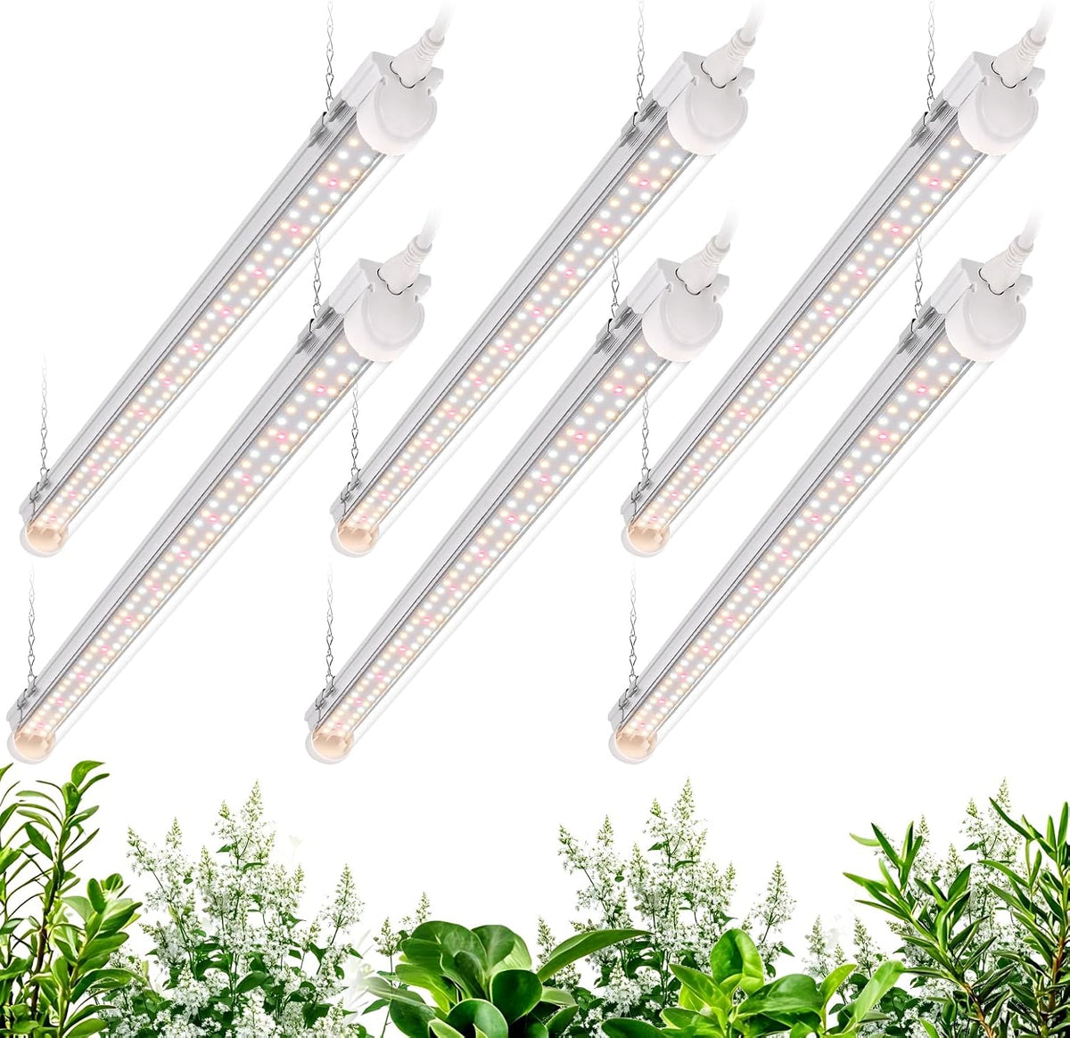 Bstrip 2ft Grow Light for Indoor Plants, 6-Pack Full Spectrum LED Strips