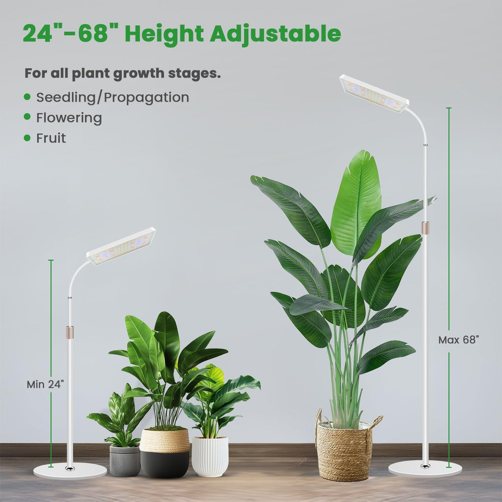 Wiaxulay Grow Lights for Indoor Plants,Full Spectrum Plant Light 68in Stand | 153 LEDs Floor Growing Lamp for Tall