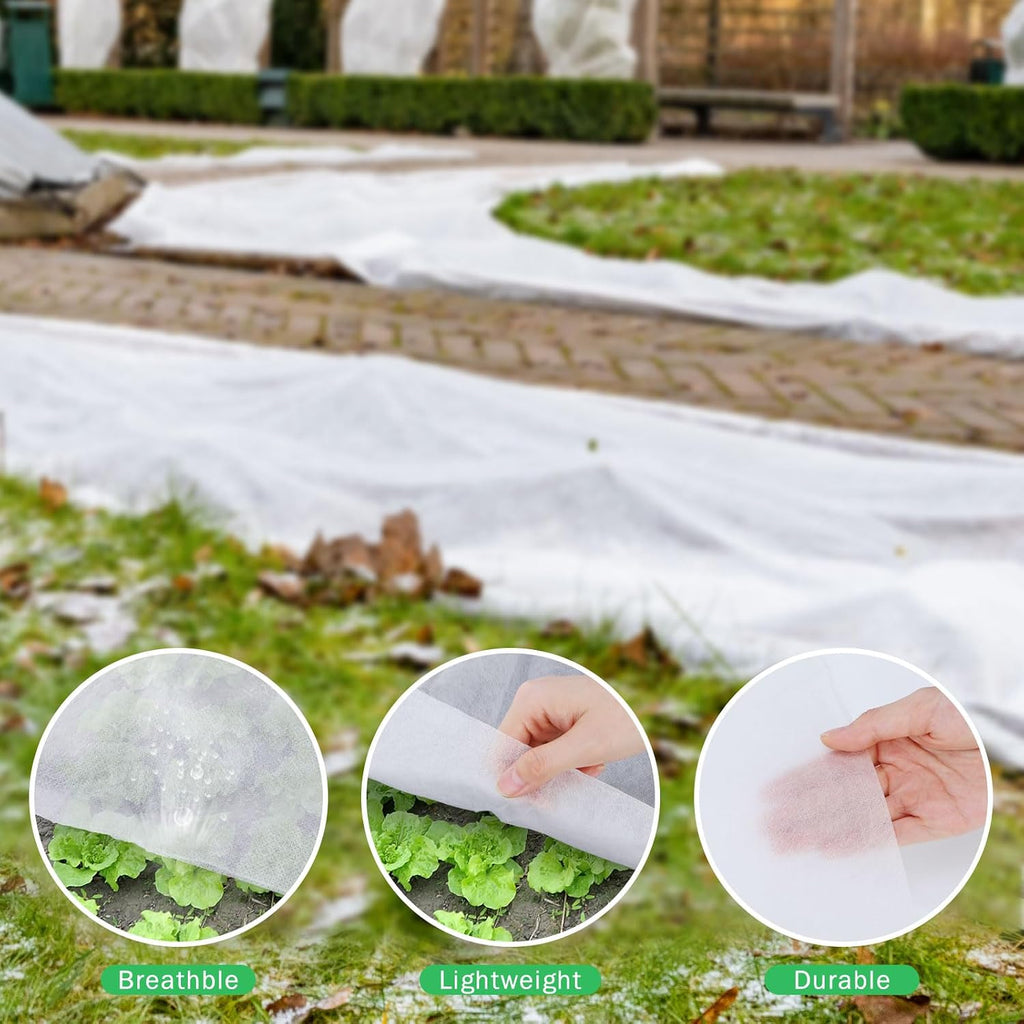 Hushee 6 Pack Plant Covers Freeze Protection, 8 x 24ft Frost Blankets Cover for Plants, Plant Frost Protection Cover