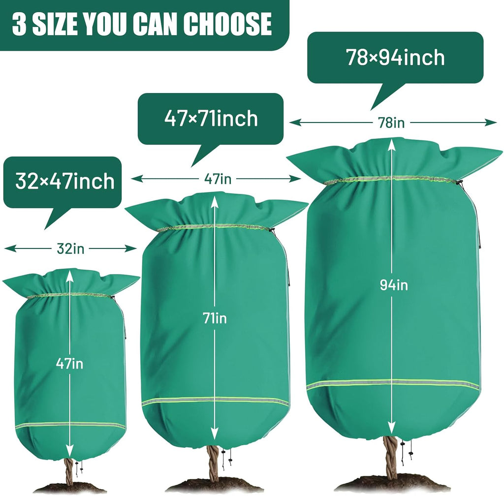 4 Pack Winter Plant Covers Freeze Protection Plant Frost Covers 47" x 71" | 2.5oz/yd² Frost Cloth Blankets for Outdoor