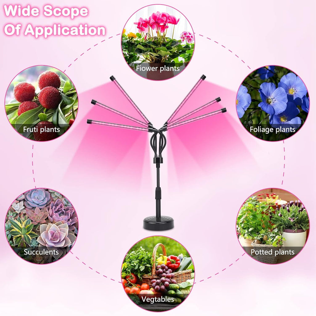 SYEIORAOM Grow Lights for Indoor Plants, Six Head Plant Light with Full Spectrum, LED Grow Lamps for Seed Starting with
