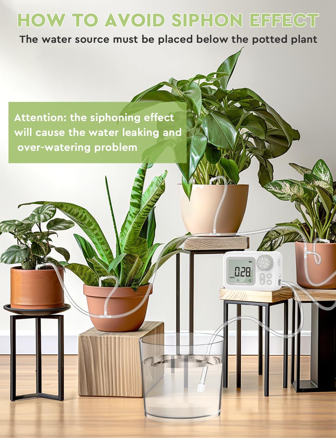 Automatic Watering System, 15 Potted Indoor Houseplants Support Plant Waterer, Vacation Plant Watering Devices, with