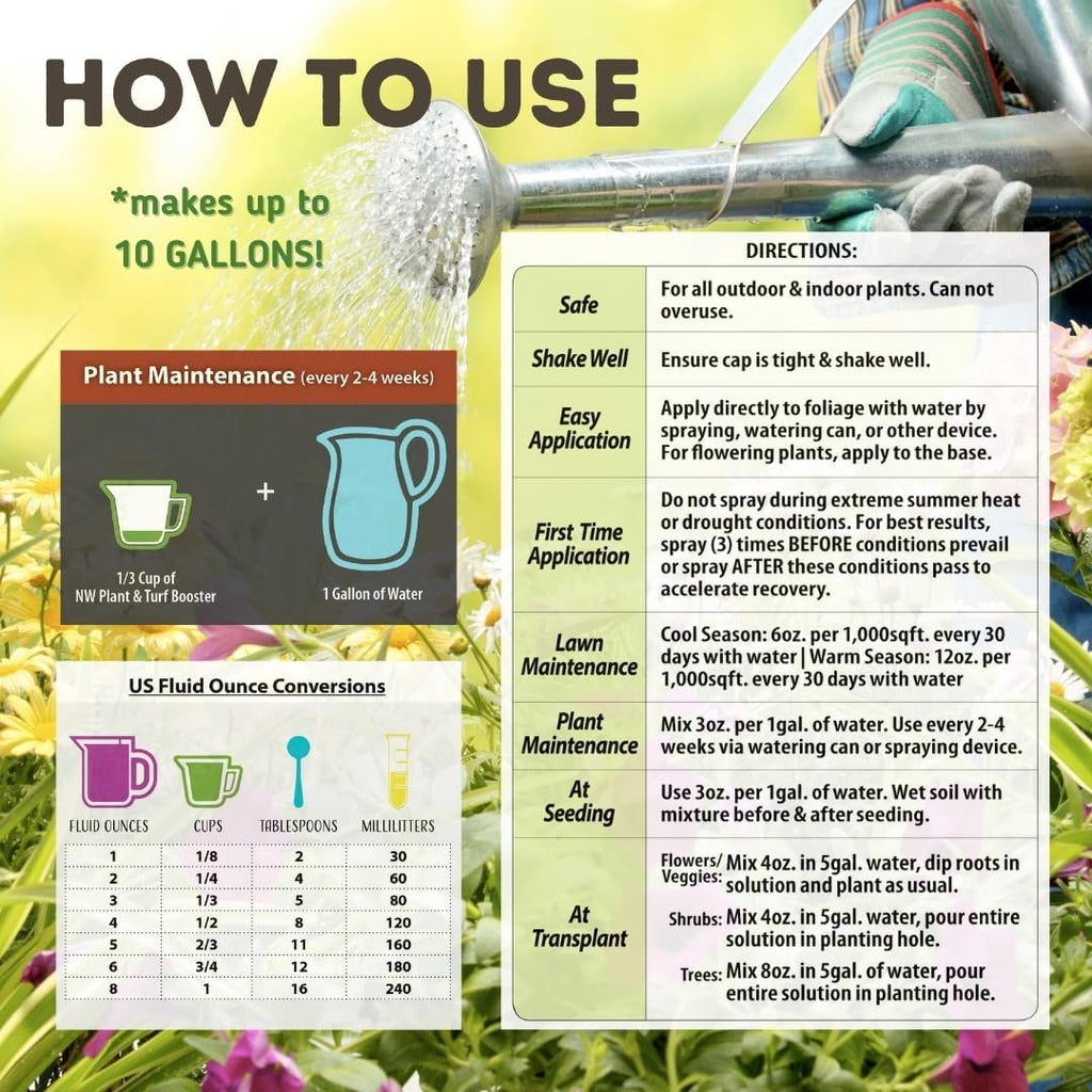 Nature's Wonder Plant & Turf Booster, 30 oz | Organic Soil Conditioner & Root Booster for Plants - Concentrated Liquid