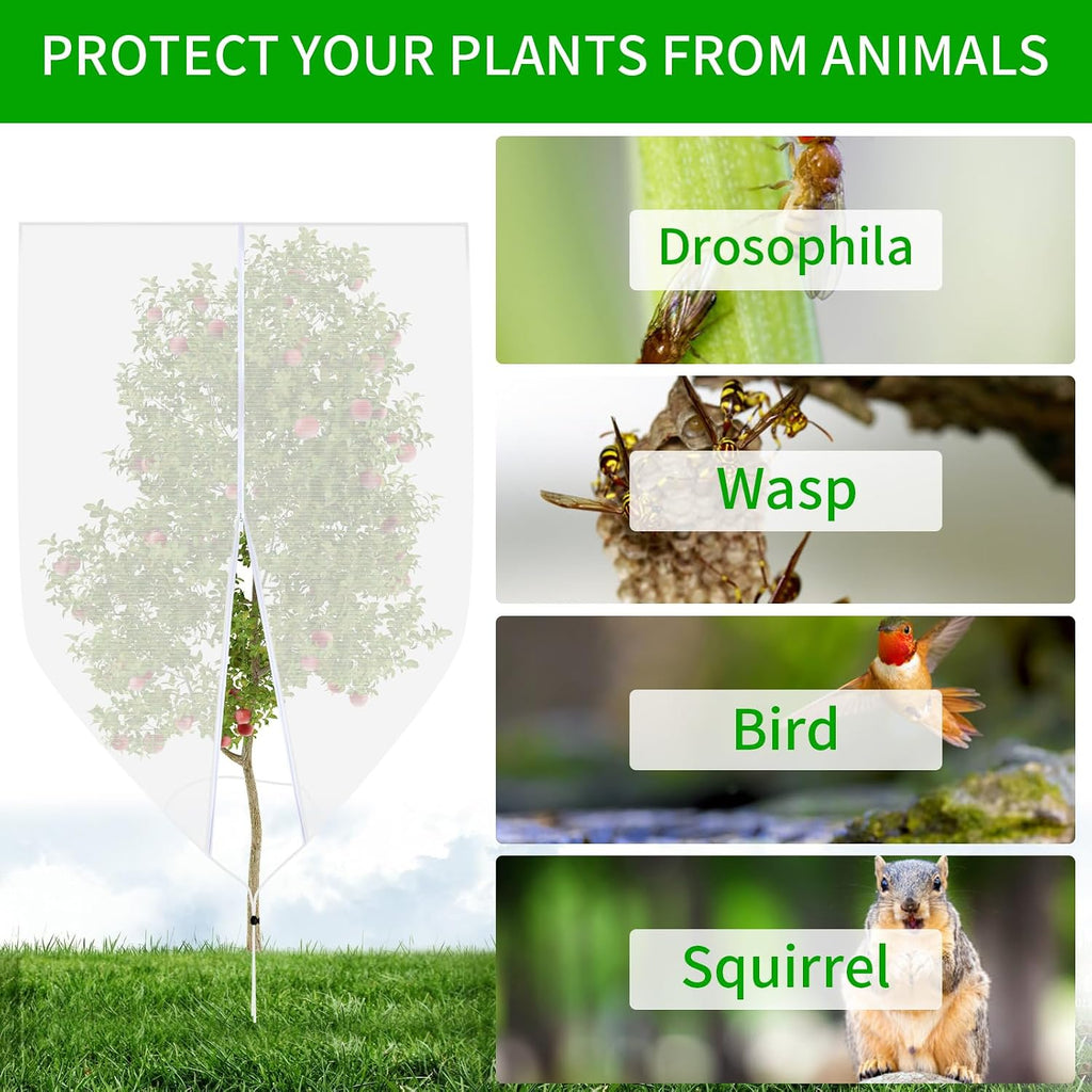 Large Fruit Tree Netting, Cookmaster 10x10Ft Insect Bird Barrier Netting with Drawstring and Zipper, Garden Netting