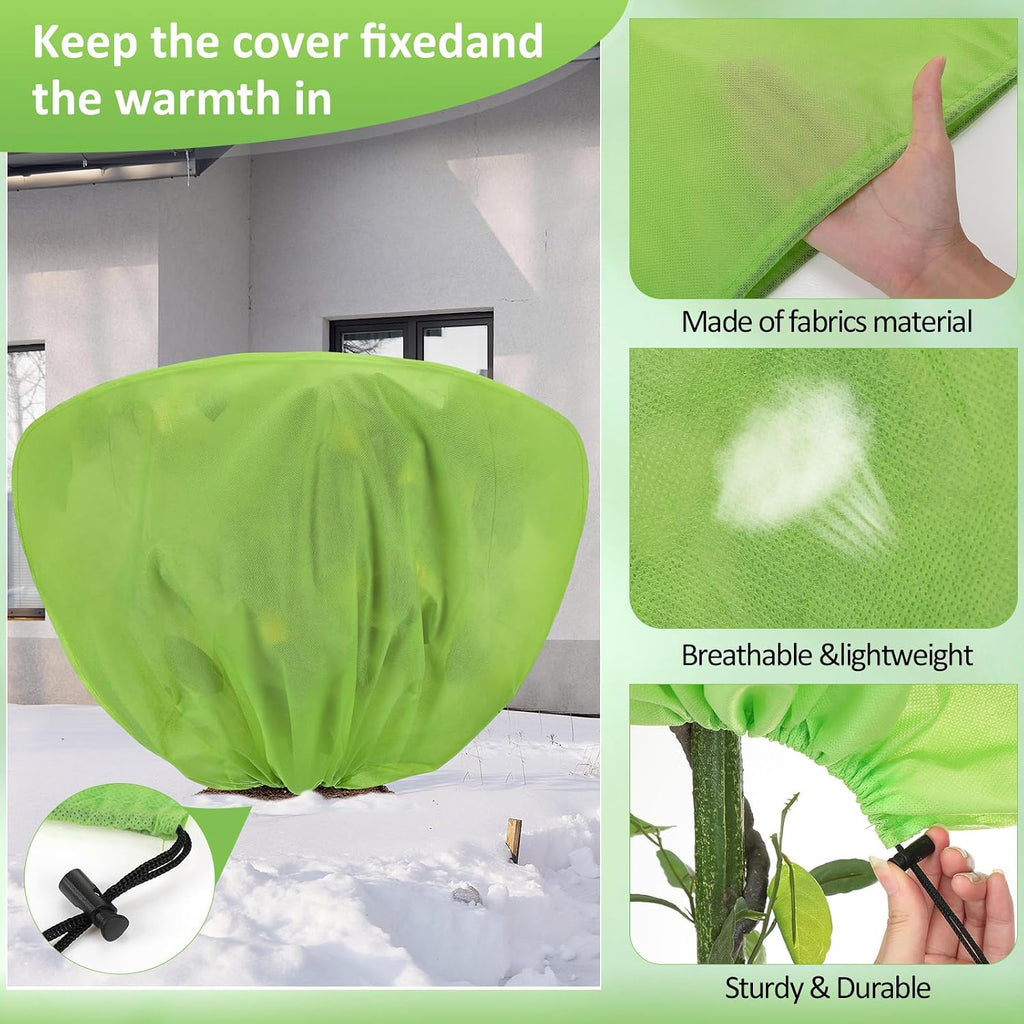 6 Pcs Winter Plant Covers Freeze Protection 39.4x23.6 Inch Horizontal Shrub Tree Rose Plant Protection Bags Frost