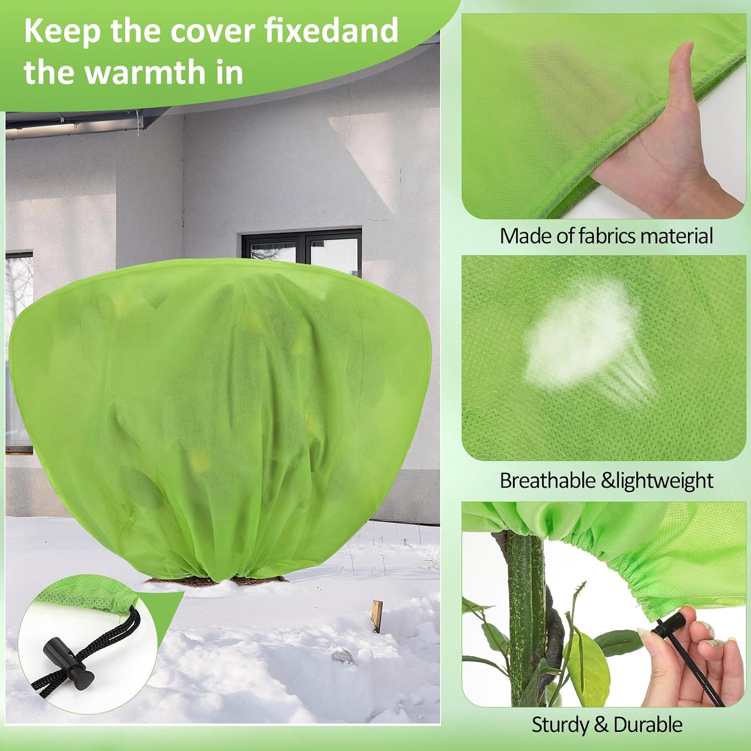 6 Pcs Winter Plant Covers Freeze Protection 39.4x23.6 Inch Horizontal Shrub Tree Rose Plant Protection Bags Frost
