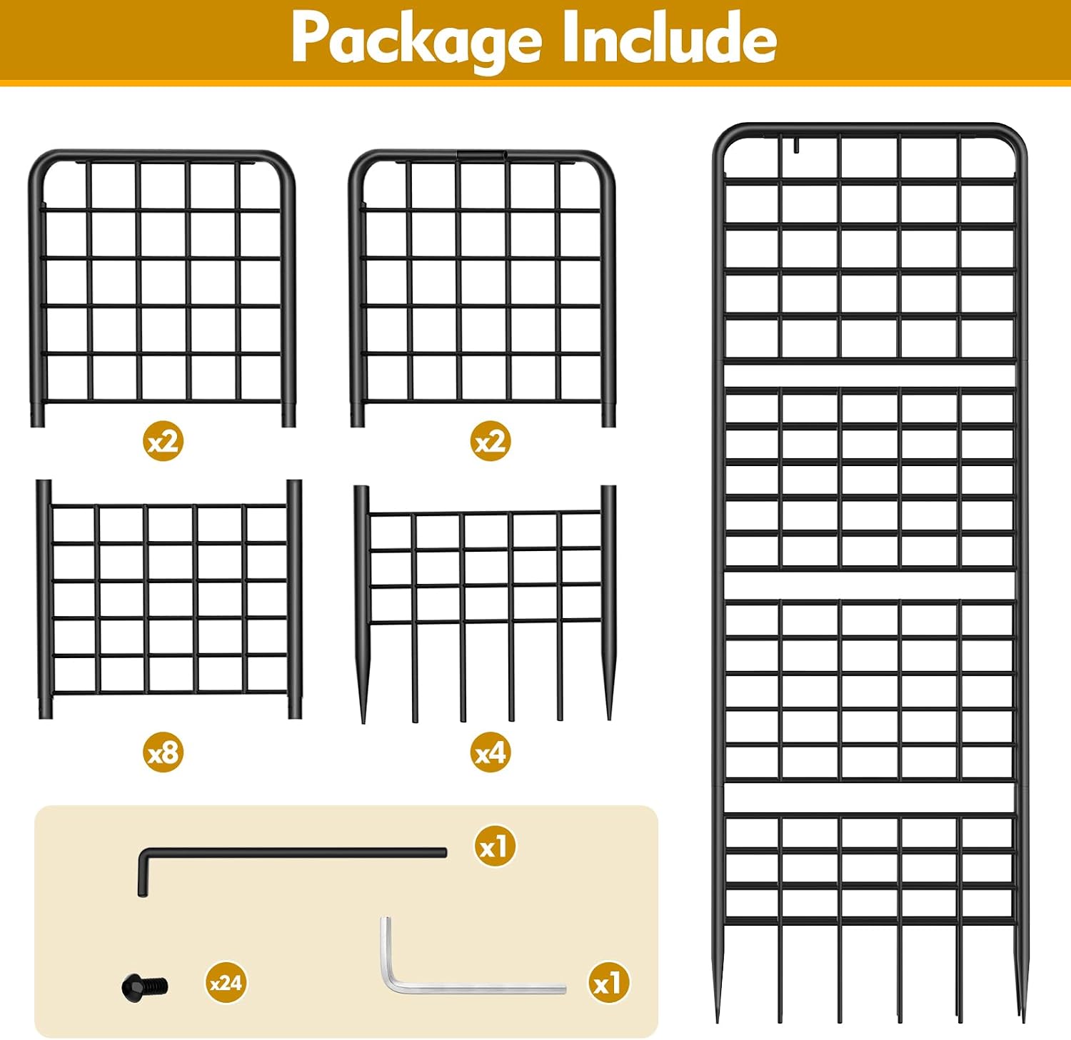 A-Frame Trellis for Climbing Plants Outdoor, 2 Pack Metal Garden Trellis | Heavy Duty Cucumber Climbing Trellis with