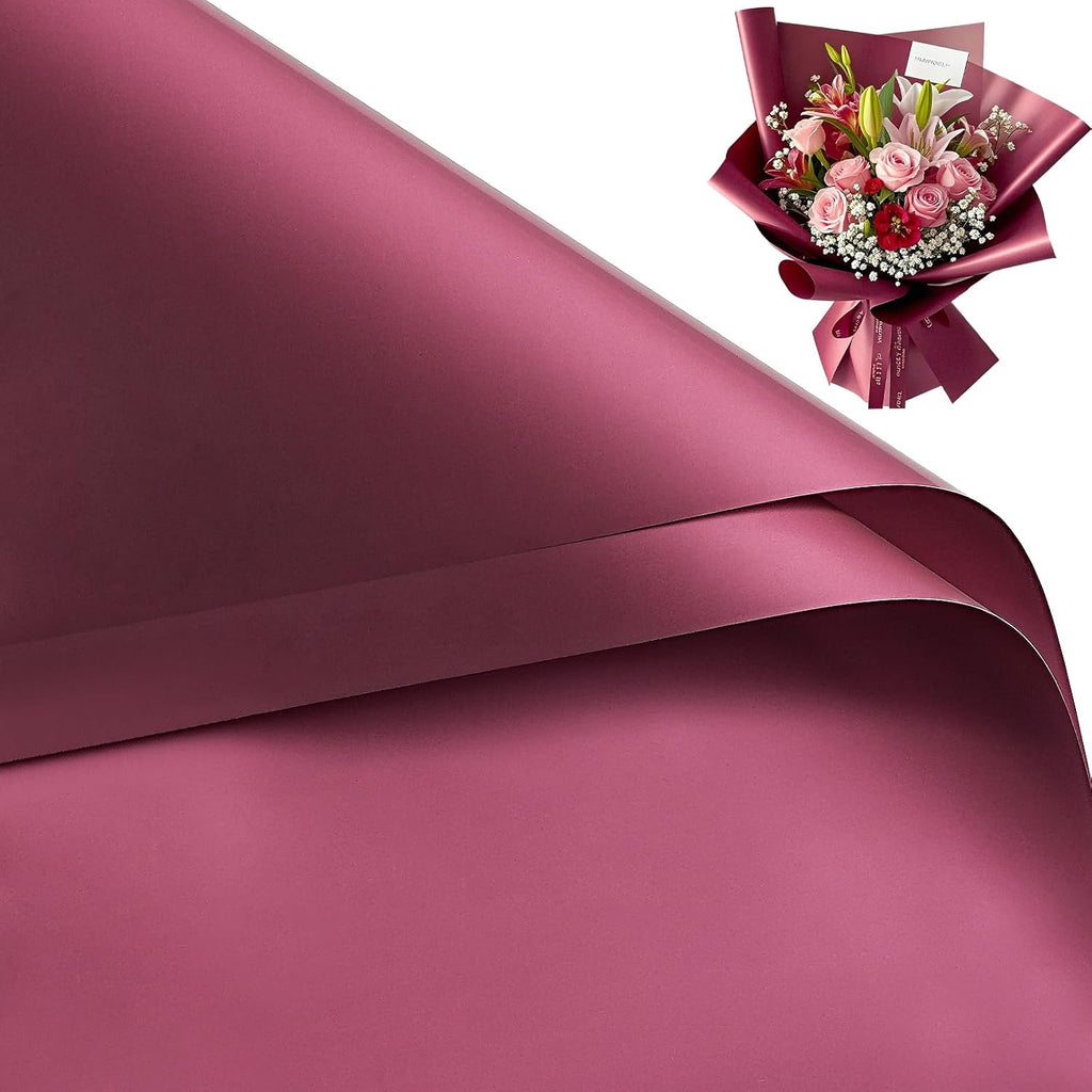 RUSPEPA 20 Sheets Flower Wrapping Paper, Waterproof Floral Bouquet Wrapping Paper, Florist Supplies Packaging for Birthday, Party, Wedding and DIY Crafts - Red