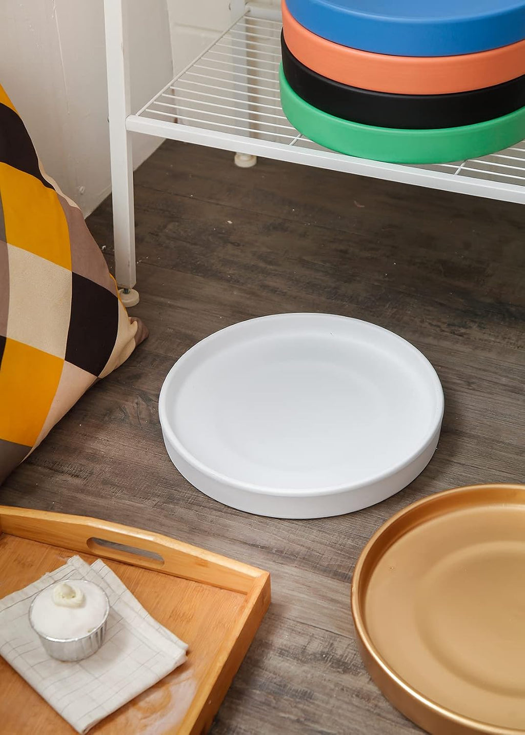 12 Inch Large Ceramic Saucer - Drainage Tray for Plant Pot (Matte White) | 12" Ceramic Plant Saucer for 10" & 11" Pots