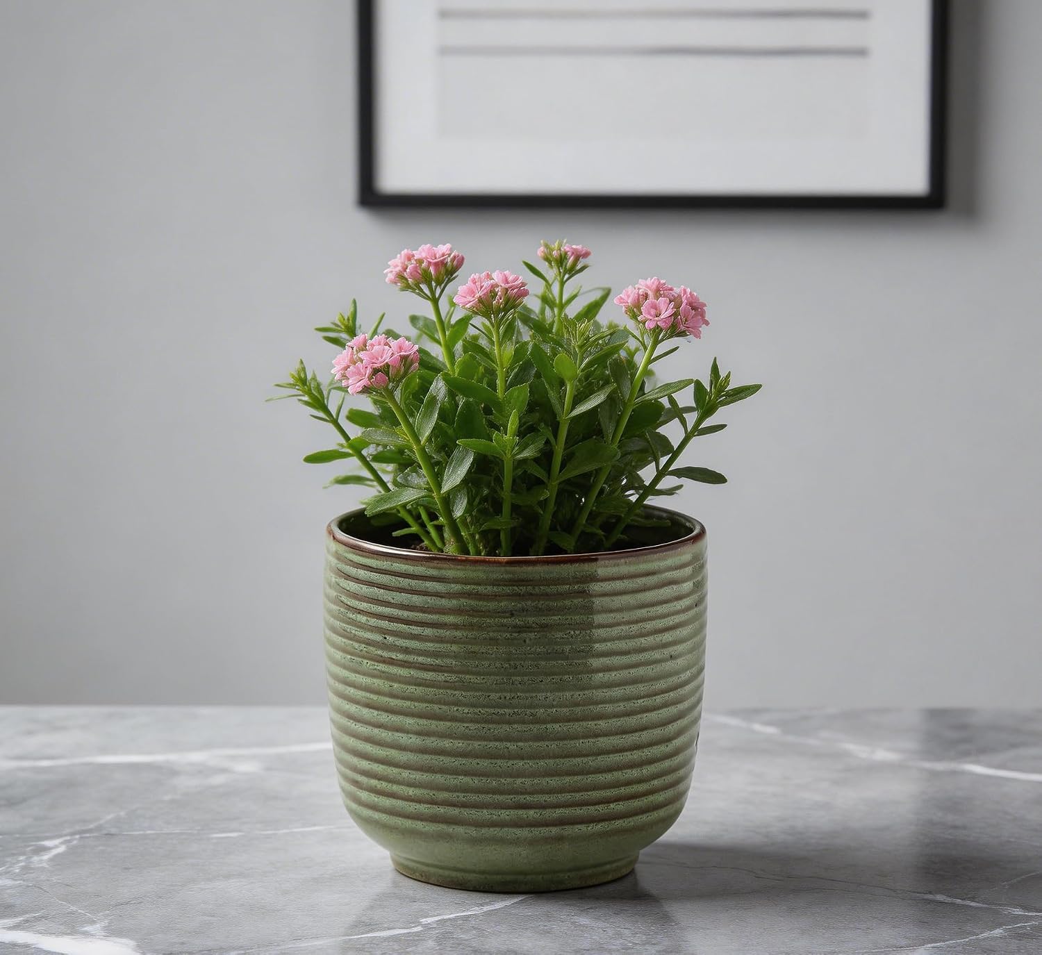 Ceramic Plant Pot, 5.12 Inch Small Planter with Unique Glaze, Home Decor Indoor Outdoor Flower Pot for Succulents