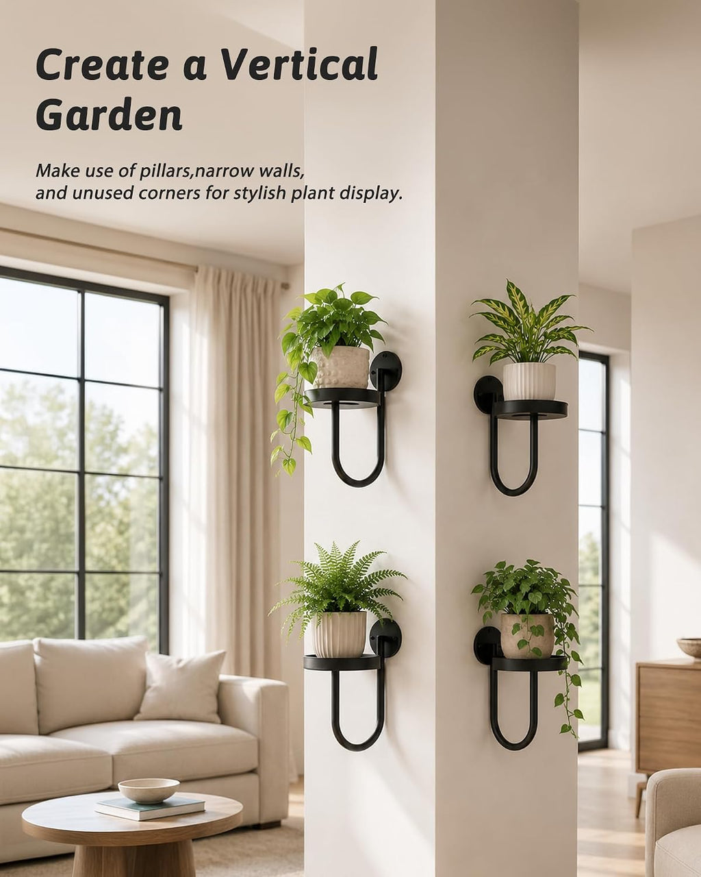 GENTINGBRO Plant Stands Hanging Planters for Indoor Plants Wall Plant Holder Plant Hanger Indoor Wall Planter Window