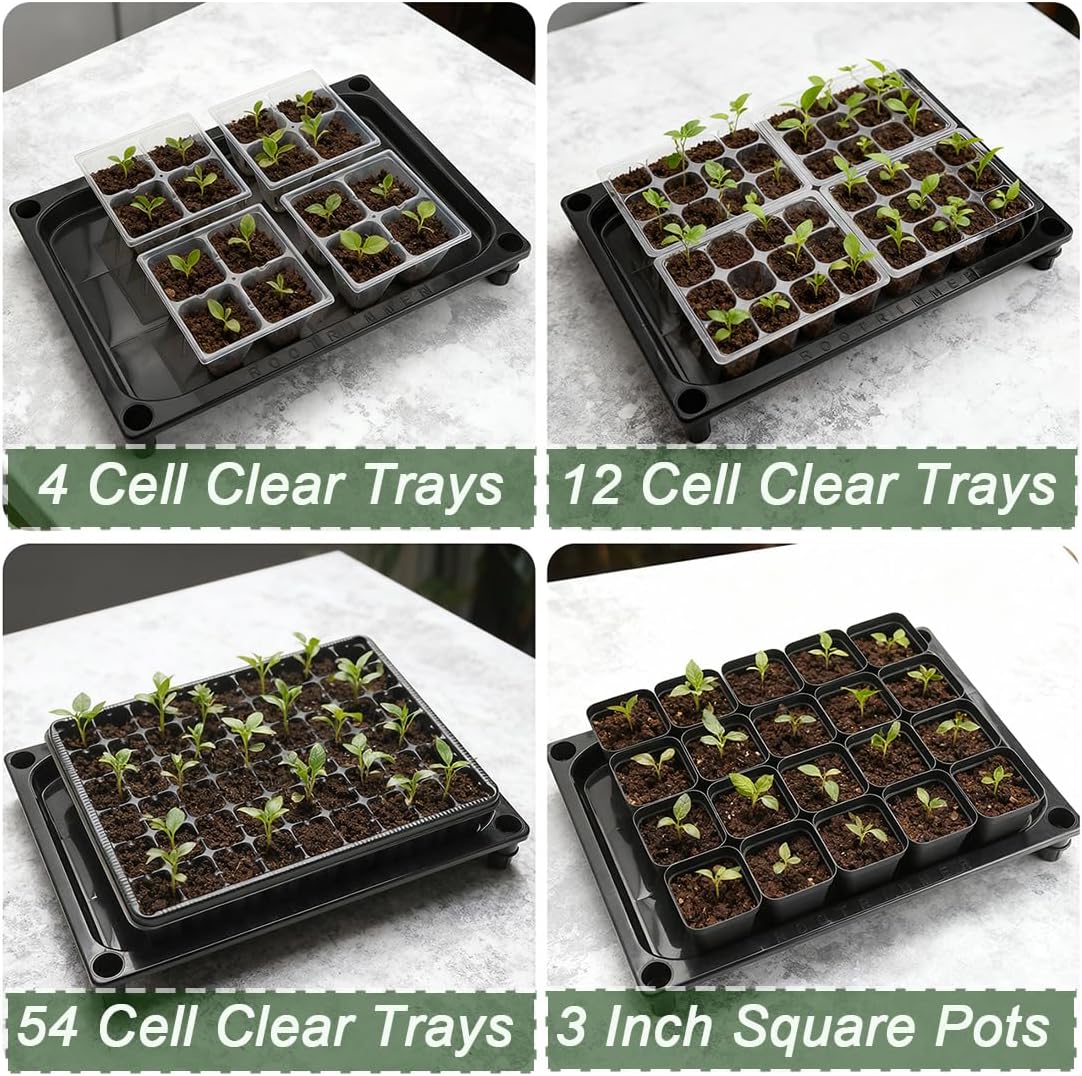 RooTrimmer 5-Tier Seed Starter Trays, Plant Stand, with Bottom-Watering Design– Reinforced Thickened Shelf for Small