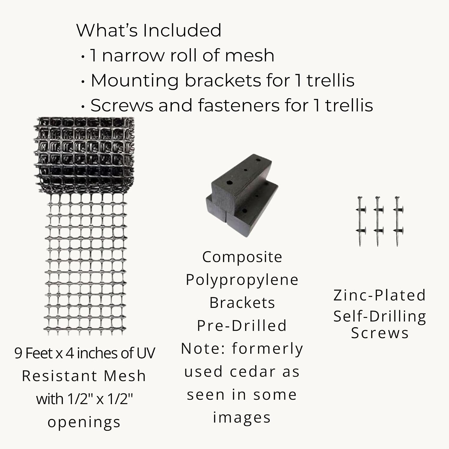 Deck Post Trellis for Clematis and Climbing Plants, 1-Pack | Slim 4-inch wide trellis wall-mounted grid supports 50 lbs