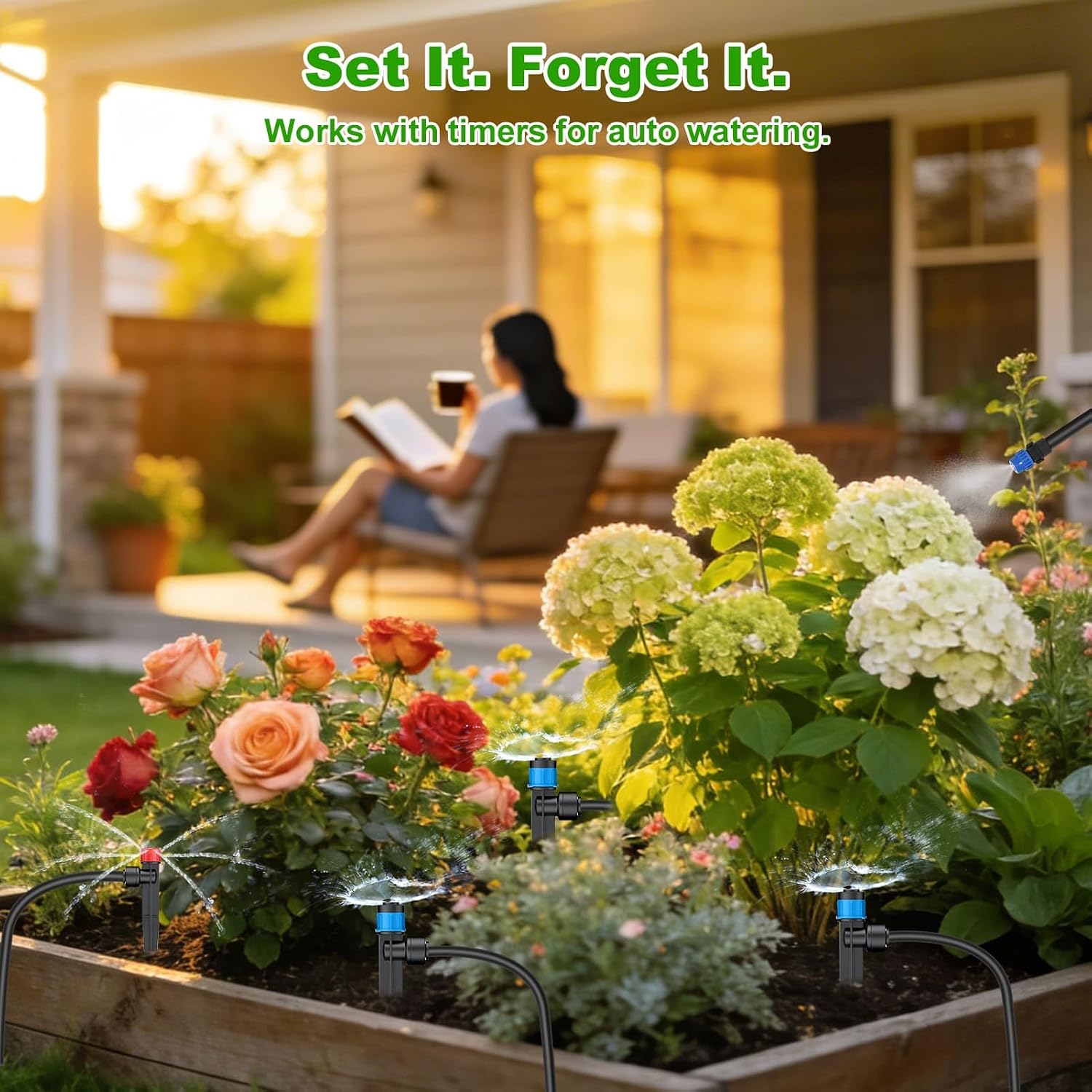 250FT Drip Irrigation System Kit New Quick-Connect, Automatic Garden Watering Misting System for Greenhouse, Yard