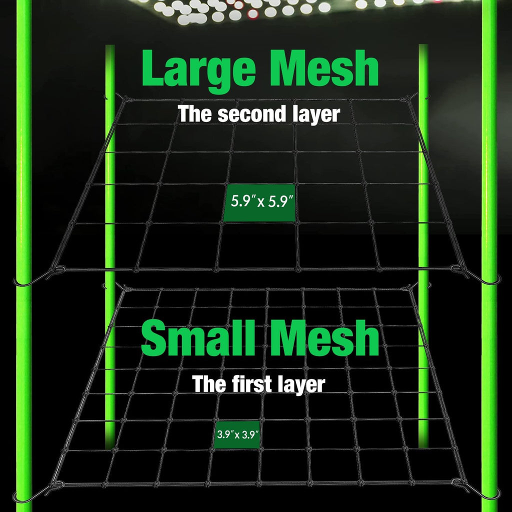 Trellis Netting 4x4, Scrog Net 4x4' ​for Grow Tent,Flexible Elastic Black Square Garden Plant Grow Nets,2-Pack