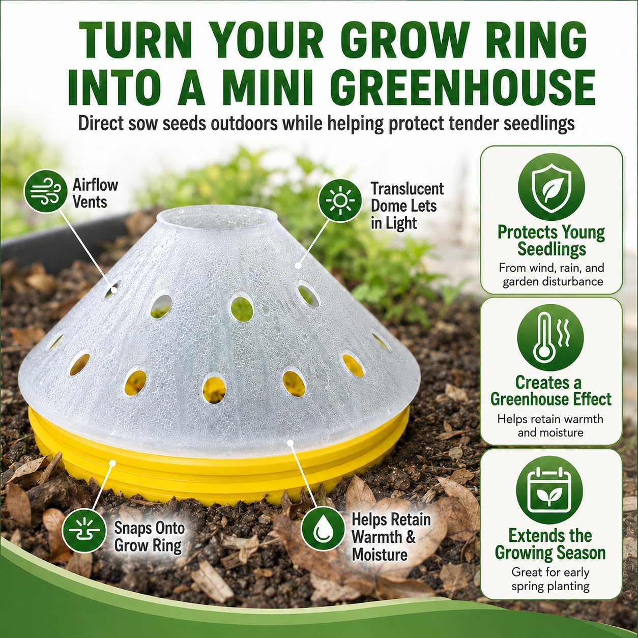 Kids Sunflower Garden Kit – Grow Your Own Sunflowers from Seeds with Greenhouse Germination Domes & Grow Rings, Non-GMO