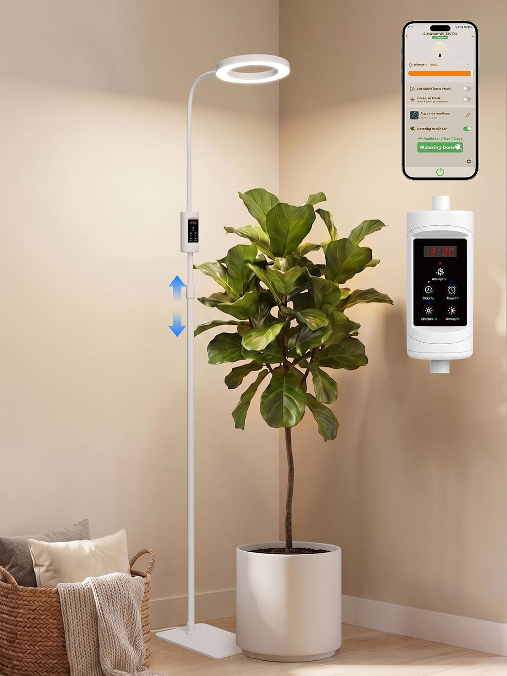 GLOWRIUM Smart Grow Lights for Indoor Plants,Plant Light with Bluetooth App