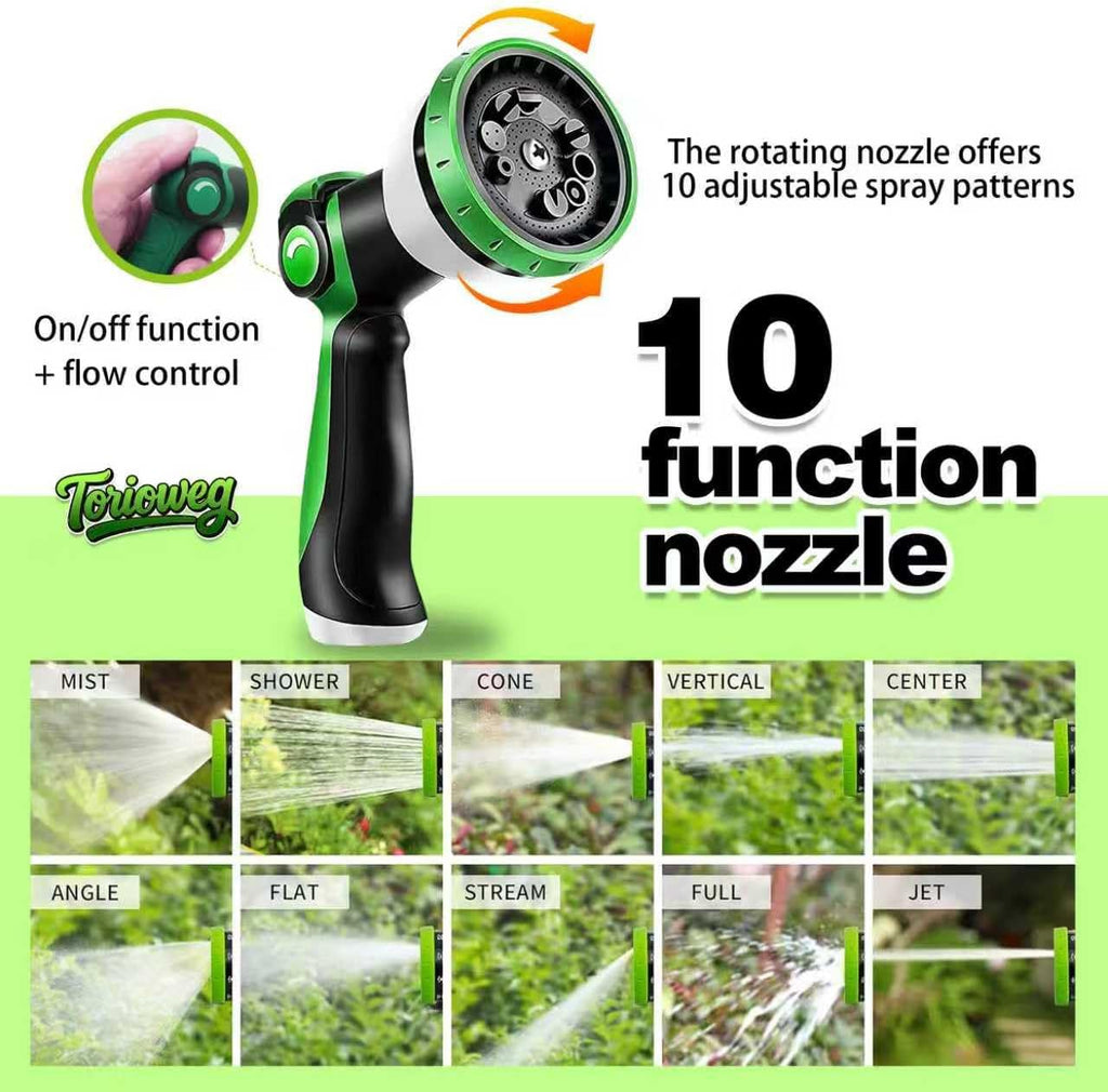 Garden Hose 50 FT-Triple-layer pipe, Water Hose with solid Aluminum Fittings, Ultra-Lightweight and Flexible
