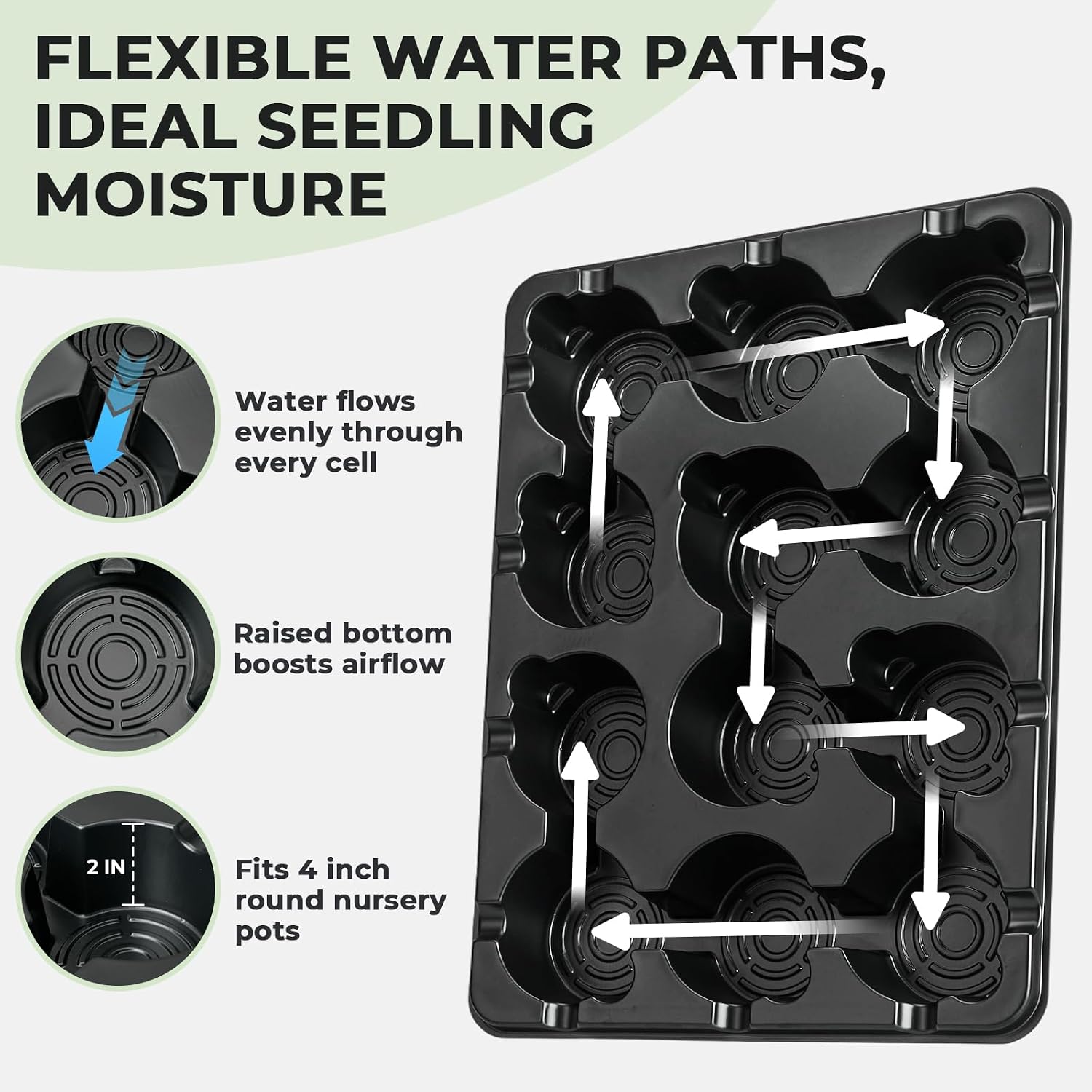 4 Inch Seed Starting Trays with Humidity Domes for Plants, 4 Pack 12-Cell Seedling Starter Trays, Plant Starter
