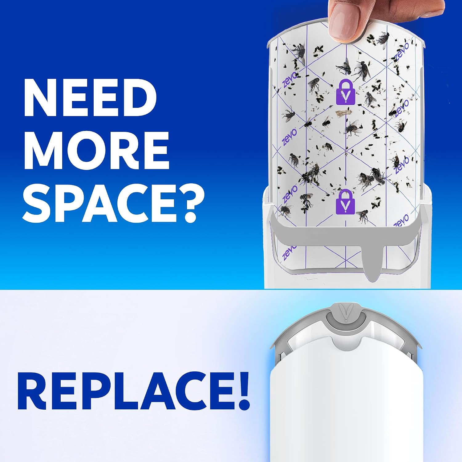 Zevo Flying Insect Trap Refill Cartridges for Fruit Flies & Gnats, 8 Count | Fits Zevo MAX & Zevo Flying Insect Trap