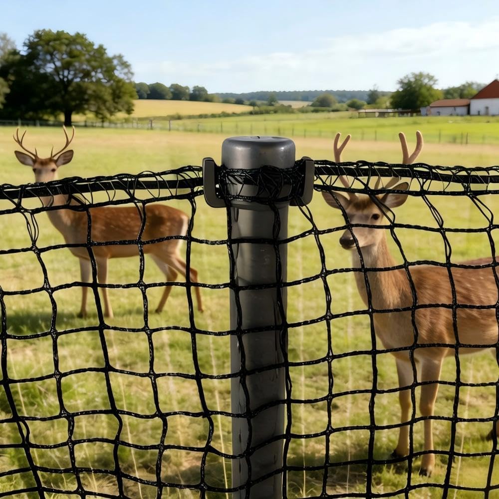 7x100ft Deer Fence Garden Netting 50GSM Square Mesh HDPE Black | Bird Netting And Fruit Tree Netting Shields