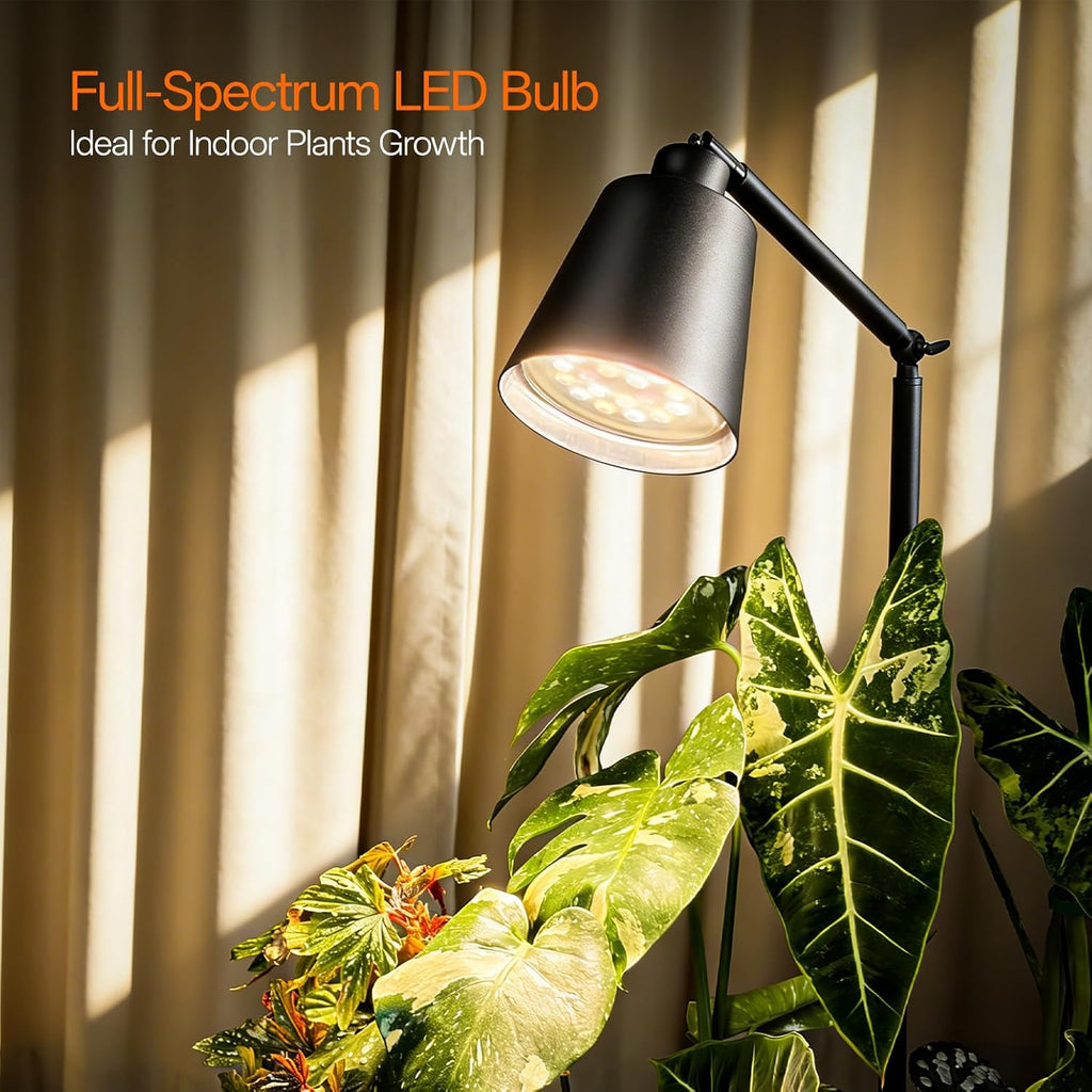 78" Tall Standing Grow Light, Grow Light for Indoor Plants | 18W Full Spectrum LED Bulb with Optical Lens, 4/9/14H