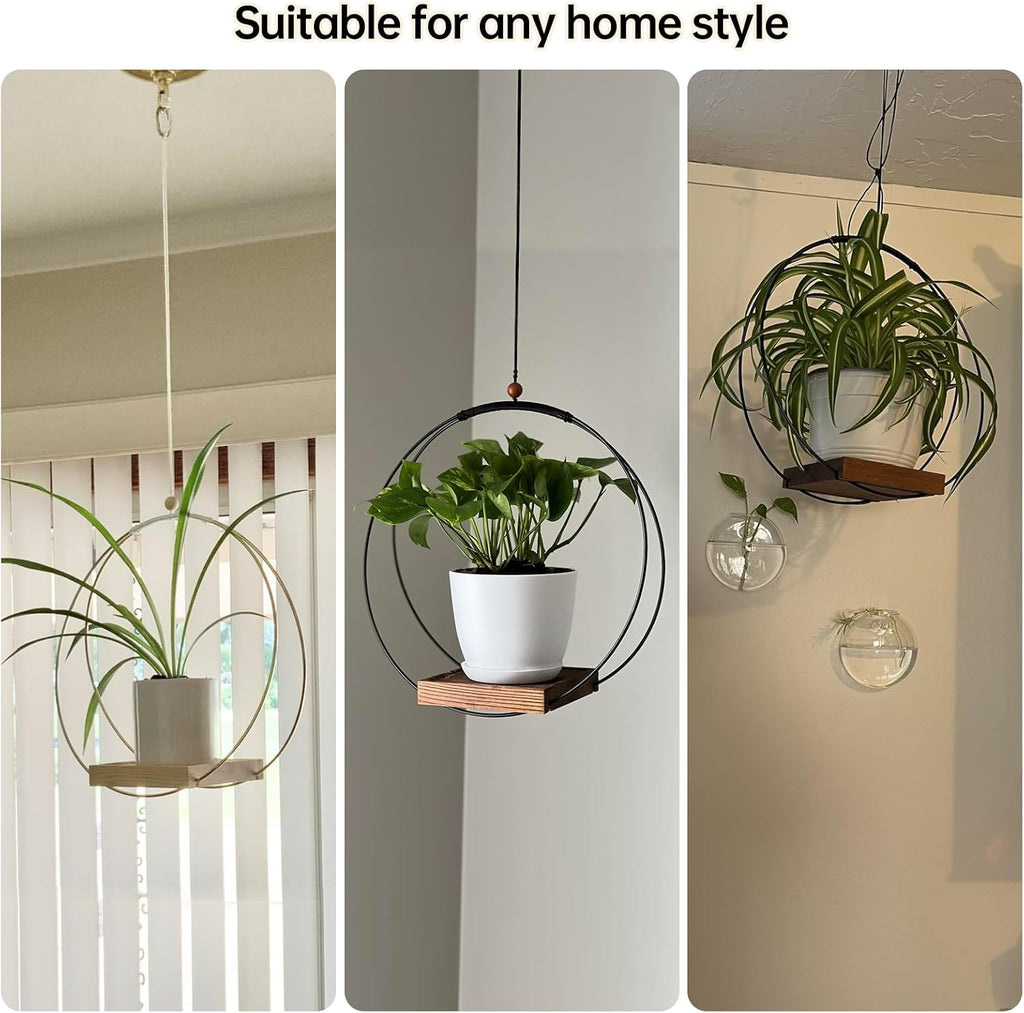 Adnkwolivt Hanging Planters for Indoor Plants - Plant Hanger Outdoor Pack of 2, Metal Plant Hanger Mid Century, Hanging