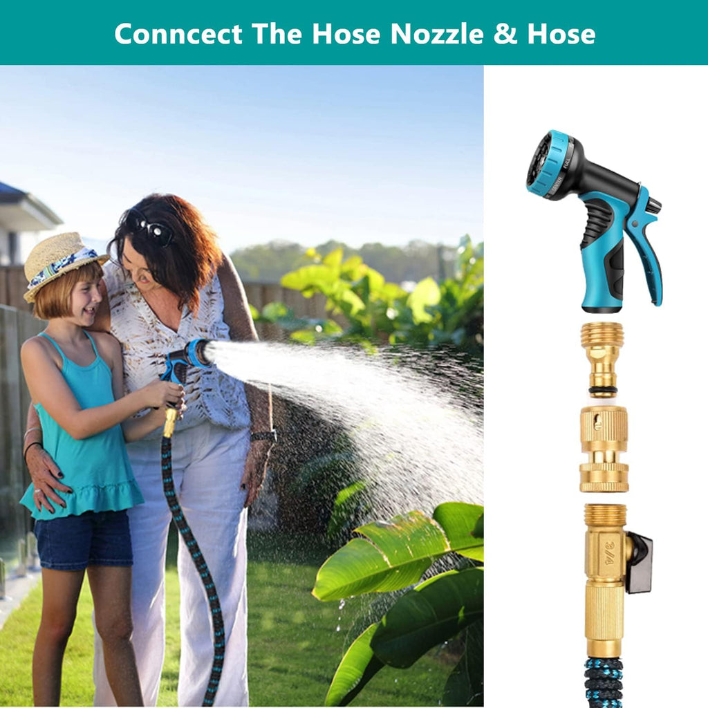 FINEST+ Garden Hose Quick Connector, Solid Brass 3/4 Inch Thread Fitting No-Leak Water Hose Female and Male Easy