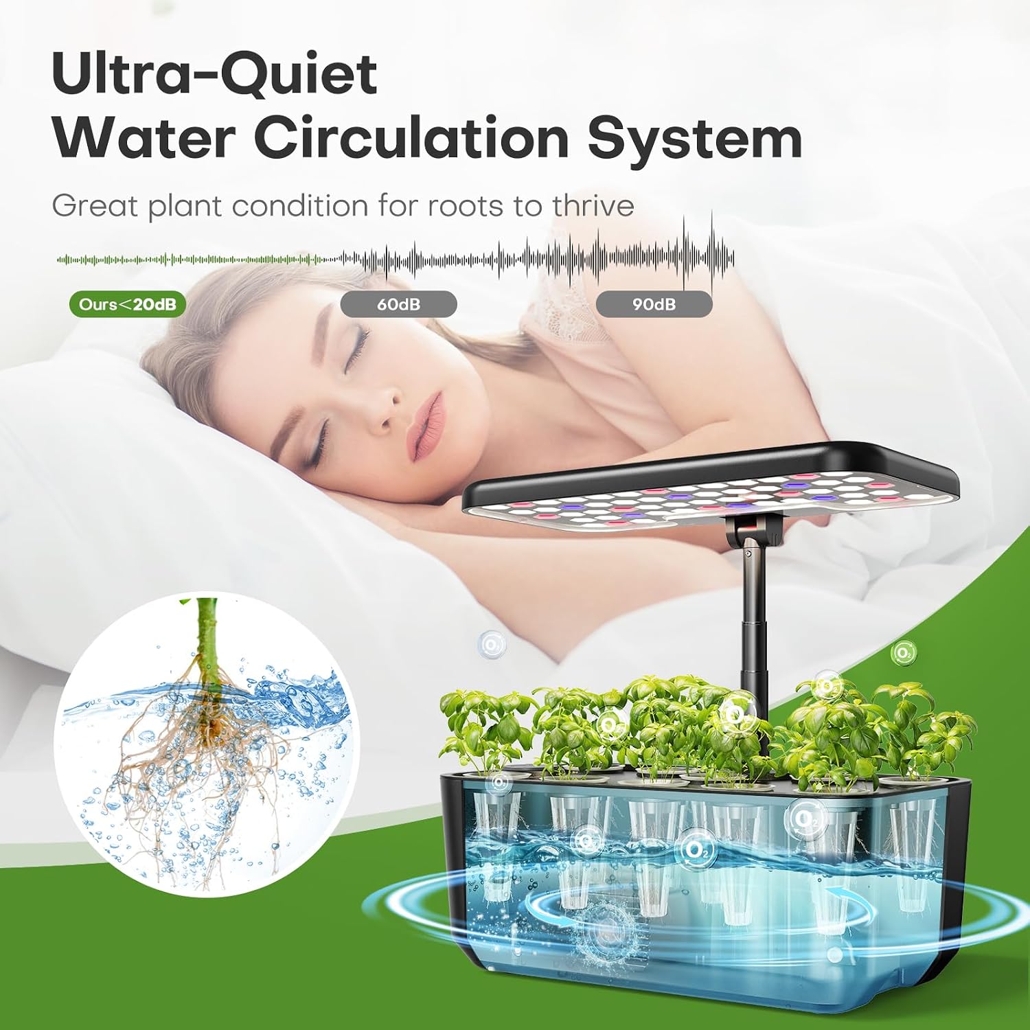 Indoor Garden Hydroponics Growing System: 10 Pods Kit with LED | Plant Germination Kit Herb Vegetable Growth Lamp
