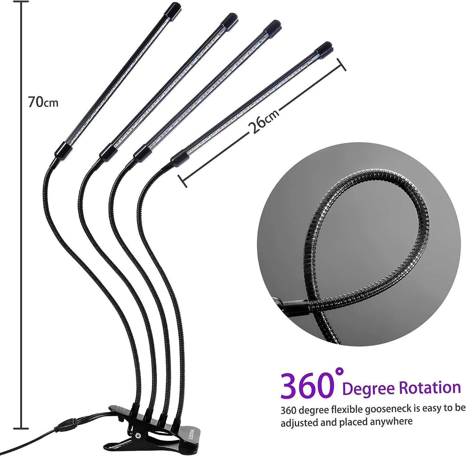 LED Grow Lights for Indoor Plants 2-Pack, Full Spectrum & Red Blue Spectrum Plant Growing Lamps with 3/9/12H Timer, 10