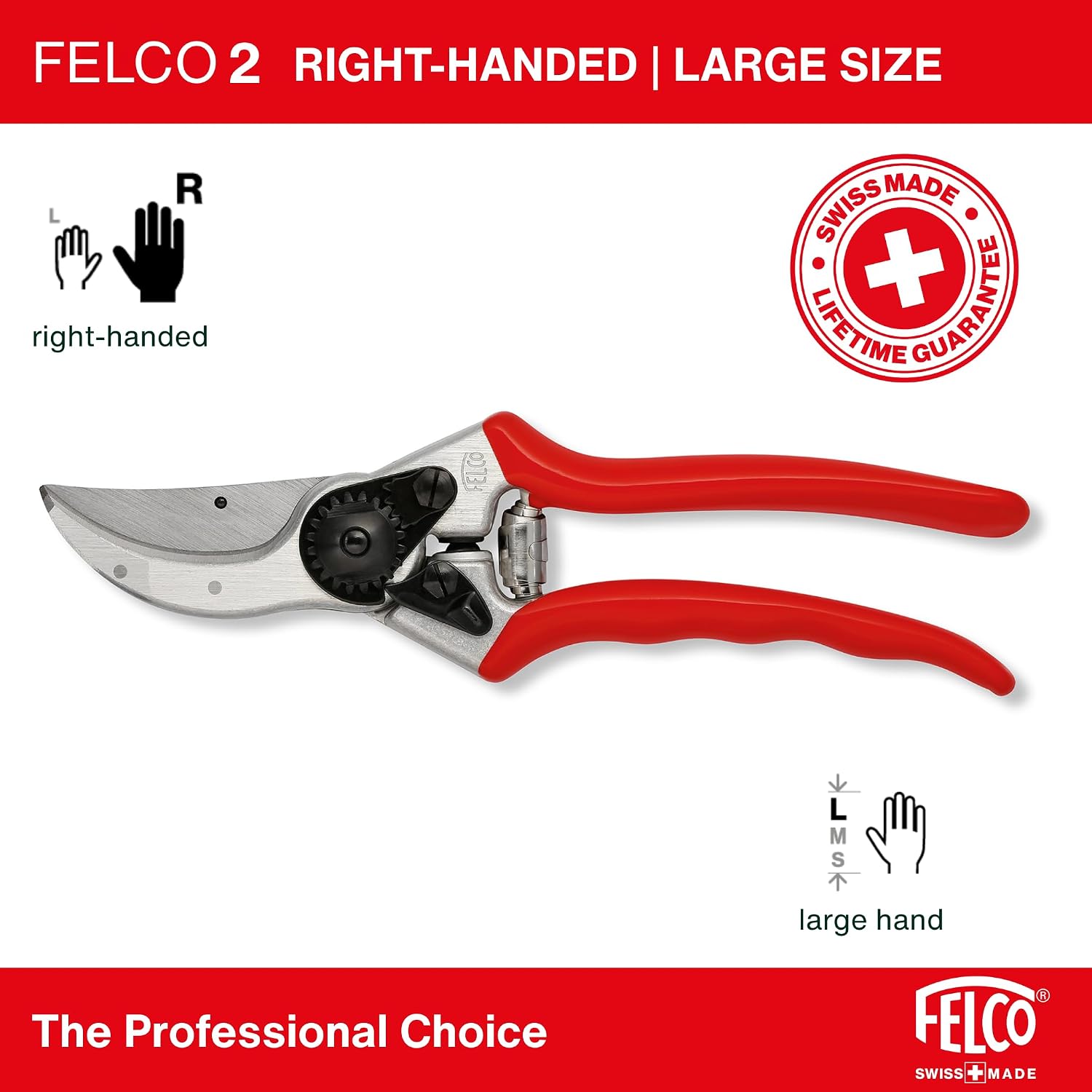 Felco F2 Pruning Shears – 9.25" Swiss-Made Garden Clippers for Professional Pruning | Hand Pruners for Gardening