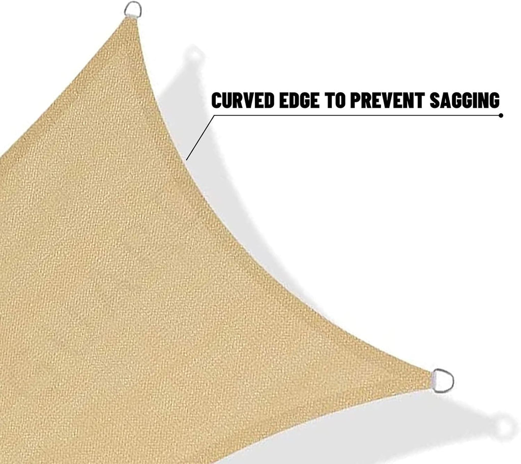 SUNNY GUARD Sun Shade Sail 10' x 13' Rectangle Sand UV Block Sunshade for Backyard Yard Deck Patio Garden Outdoor