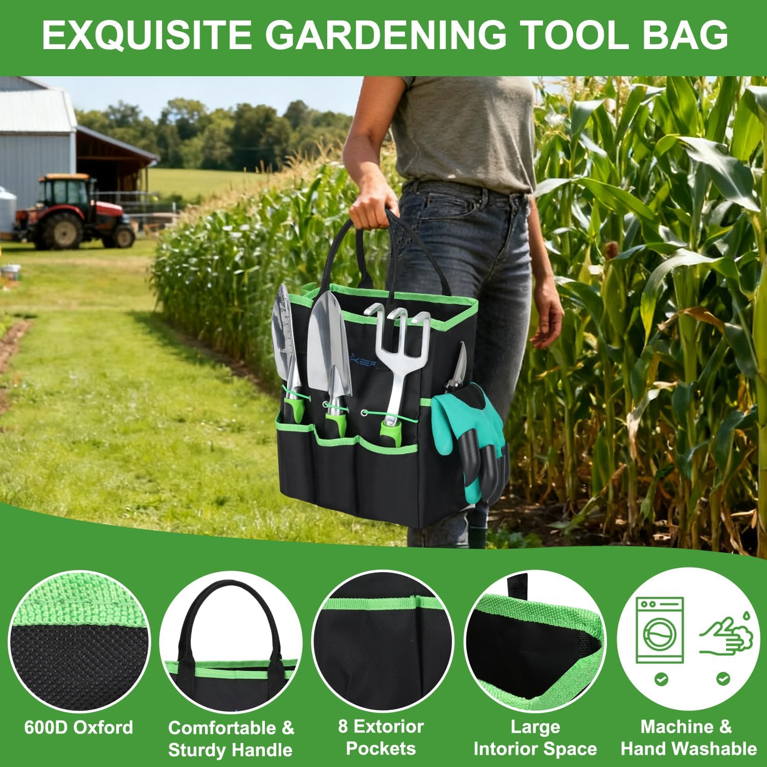 Yesker Gardening Tools 22-Piece Heavy Duty Garden Tool Set Gardening Supplies Gifts for Women Men Gardening Hand Tool