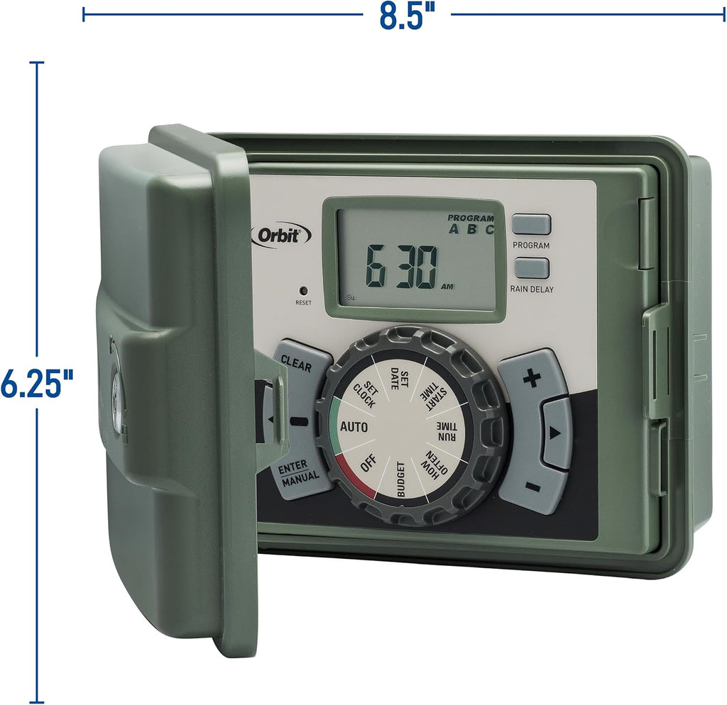 Orbit 4-Station Outdoor Swing Panel Sprinkler System Timer - for Residential Lawn Watering - Multi-Station Irrigation