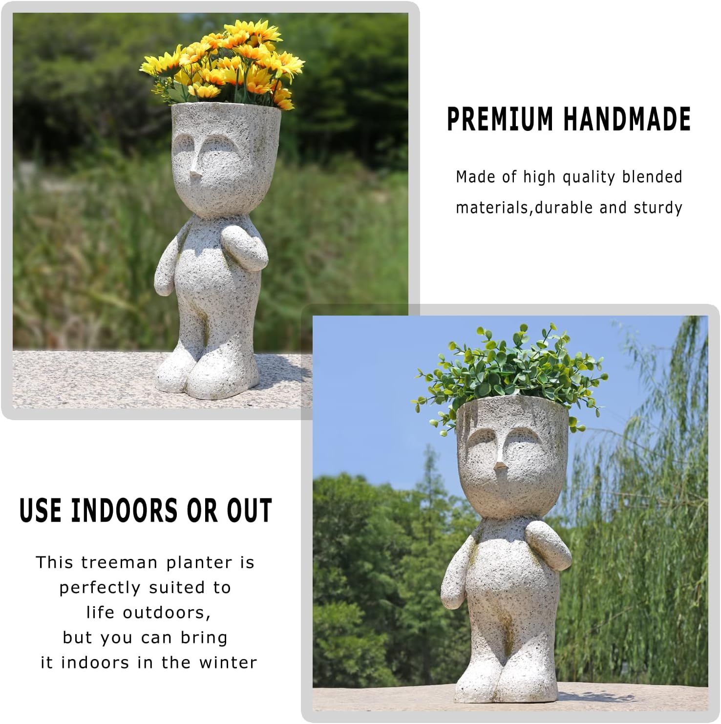 FIMOFIDRE CYNOR Head Planter Face Planters for Indoor Plants Resin Plant Pots with Drainage Hole Unique Succulents