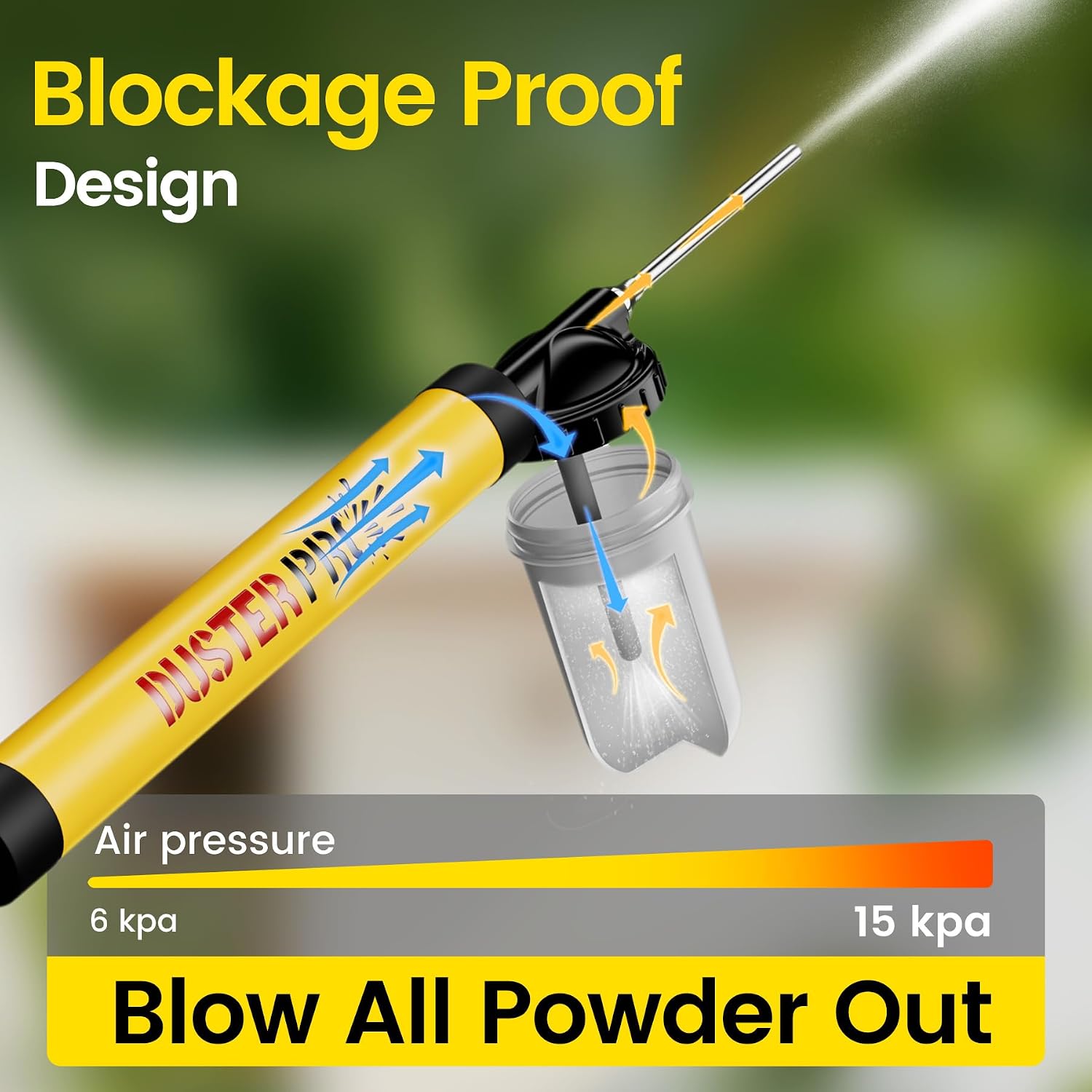 Relime Diatomaceous Earth 4 FT Long Reach Pump Powder Duster Applicator | Safe Distance Dusting•No More Sore